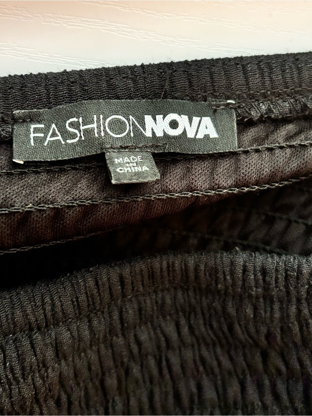 Fashion Nova Black Smocked Strapless Maxi Dress • Tiered Boho Sun Dress - Picture 4 of 5
